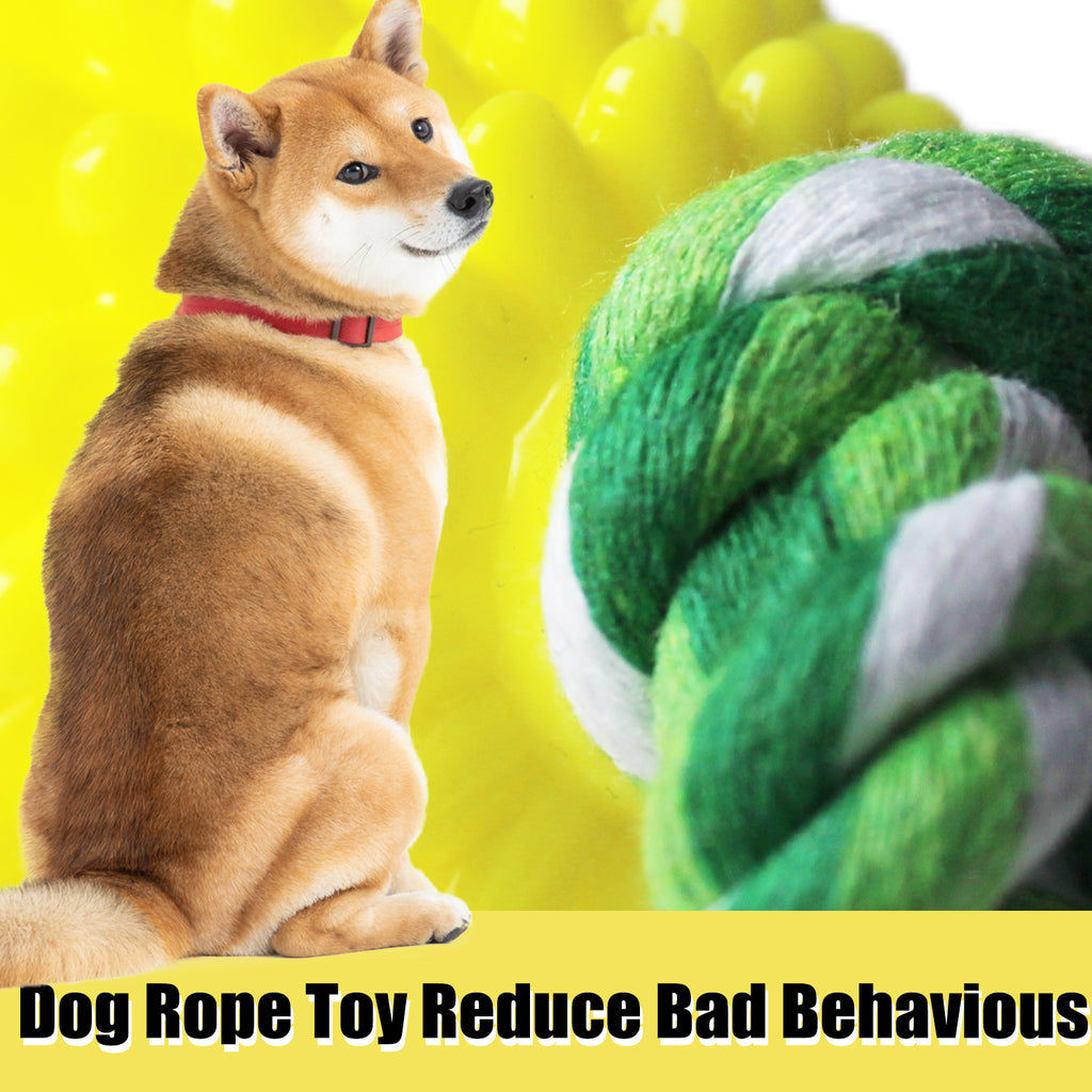 Dog Chew Toys for Aggressive Chewers, Likaty Indestructible Rope Dog Toy Puppy Chew Teething Toys for Large Medium Small Dogs, Yellow & Blue