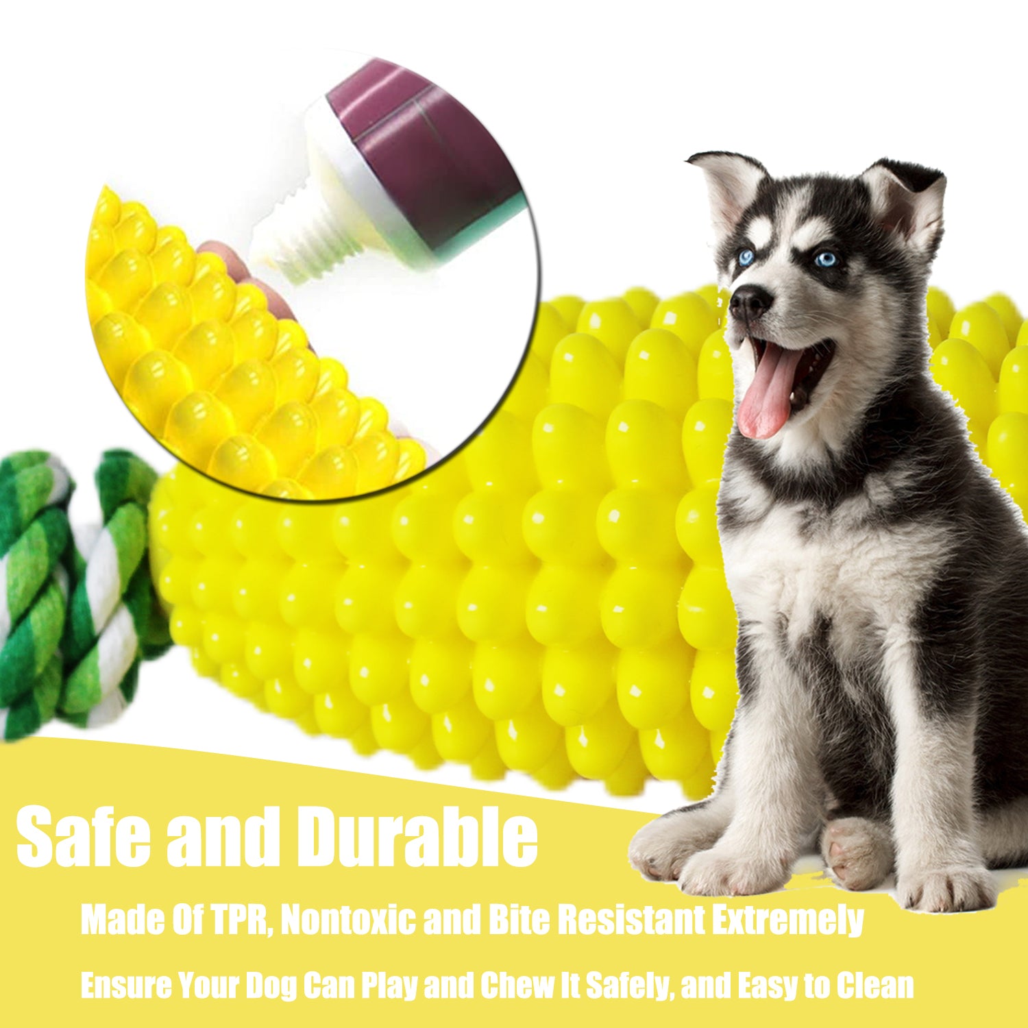 Dog Chew Toys for Aggressive Chewers, Likaty Indestructible Rope Dog Toy Puppy Chew Teething Toys for Large Medium Small Dogs, Yellow & Blue